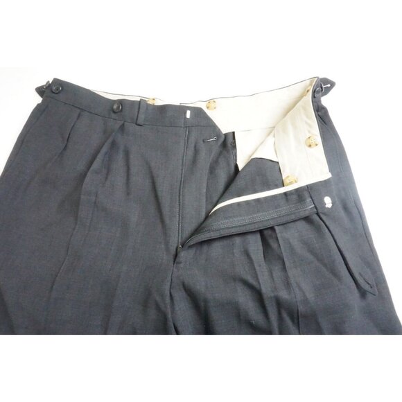 Paul Stuart Stuart II Dark Gray 100% Wool 2 Pc Suit Jacket Pants 42 semi long - Picture 12 of 12